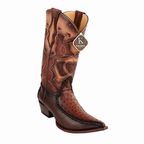 Cowboy Boots Leopard Print Men's King Exotic Boots Genuine Ostrich 3x Toe Boot - Oryx (495v20311)