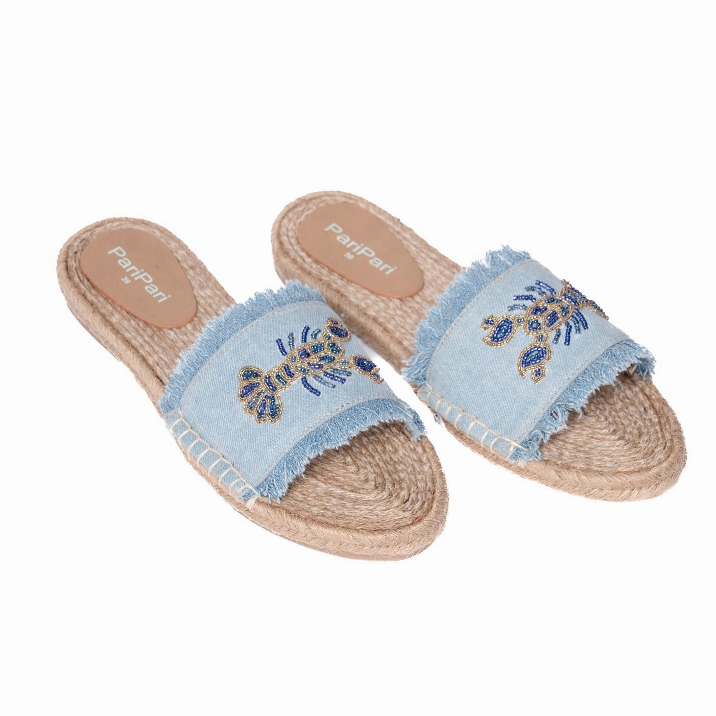 Louis Vuitton Espadrilles Wedges Lobster Denim Sandals Flats