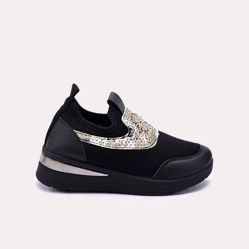 Washable Flat Shoes Black Baby Walking Shoes 0710566