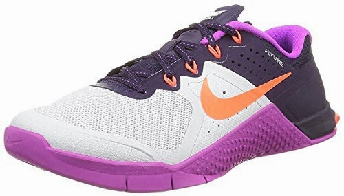 Nike Women's Metcon 2 Pr Pltnm/Ttl Crmsn/Hypr Vlt/Pr Training Shoe 6.5 Women US Asic Shoe