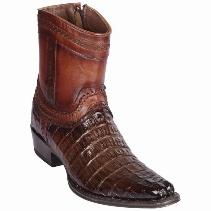 Polo Winter Boots Los Altos Boots - Mens Dress Cowboy Boot - Low Priced Caiman Tail Mens European Square Toe Boots - in Brown
