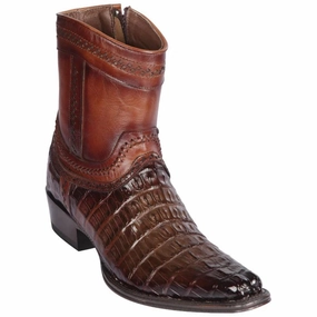 Boots For Spring Los Altos Boots - Mens Dress Cowboy Boot - Low Priced Caiman Tail Mens European Square Toe Boots - in Brown