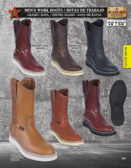 Boots For Women Los Altos Boots Men's Leather Work Boot ~ botines para hombre Vibran Sole Diff. Colors/Sizes