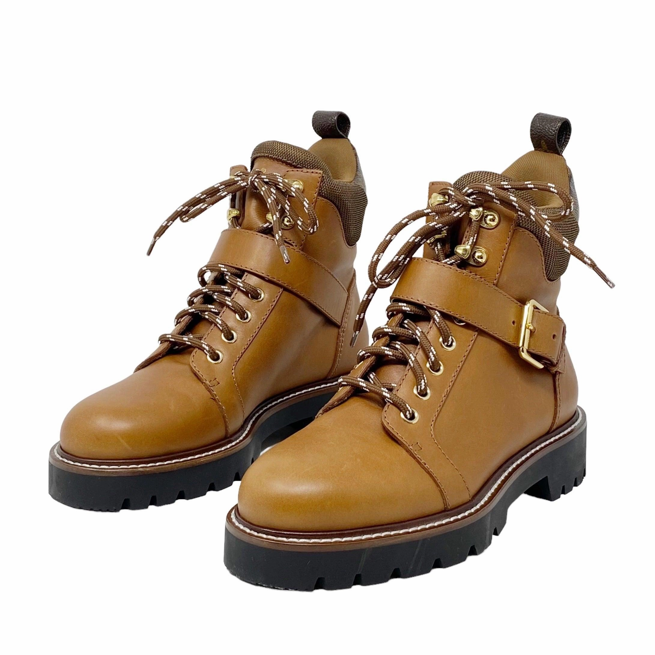 Best Shoes For Narrow Flat Feet Louis Vuitton Cognac Monogram Ranger Combat Boots 38