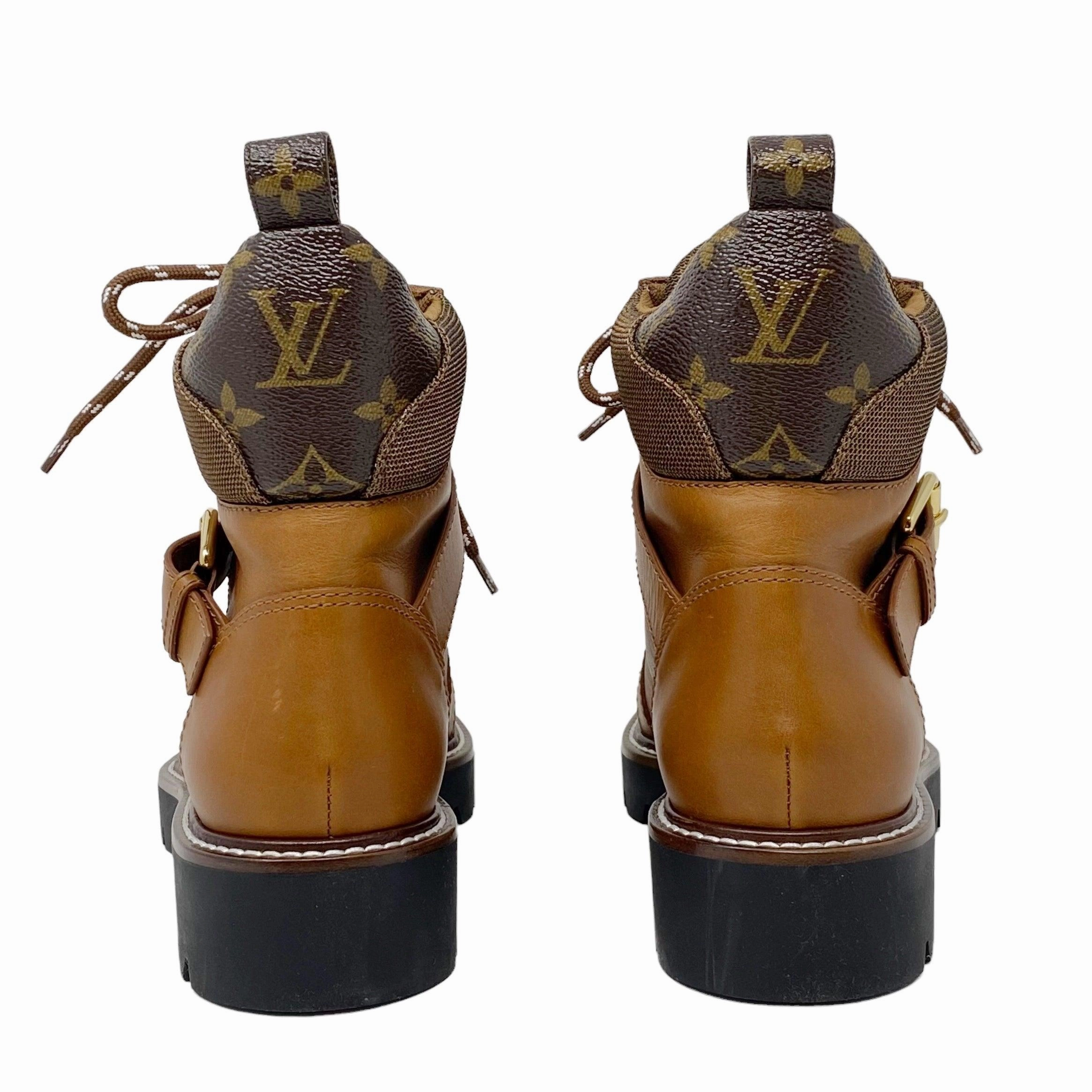 Dressy Flat Shoes For Wedding Guest Louis Vuitton Cognac Monogram Ranger Combat Boots 38