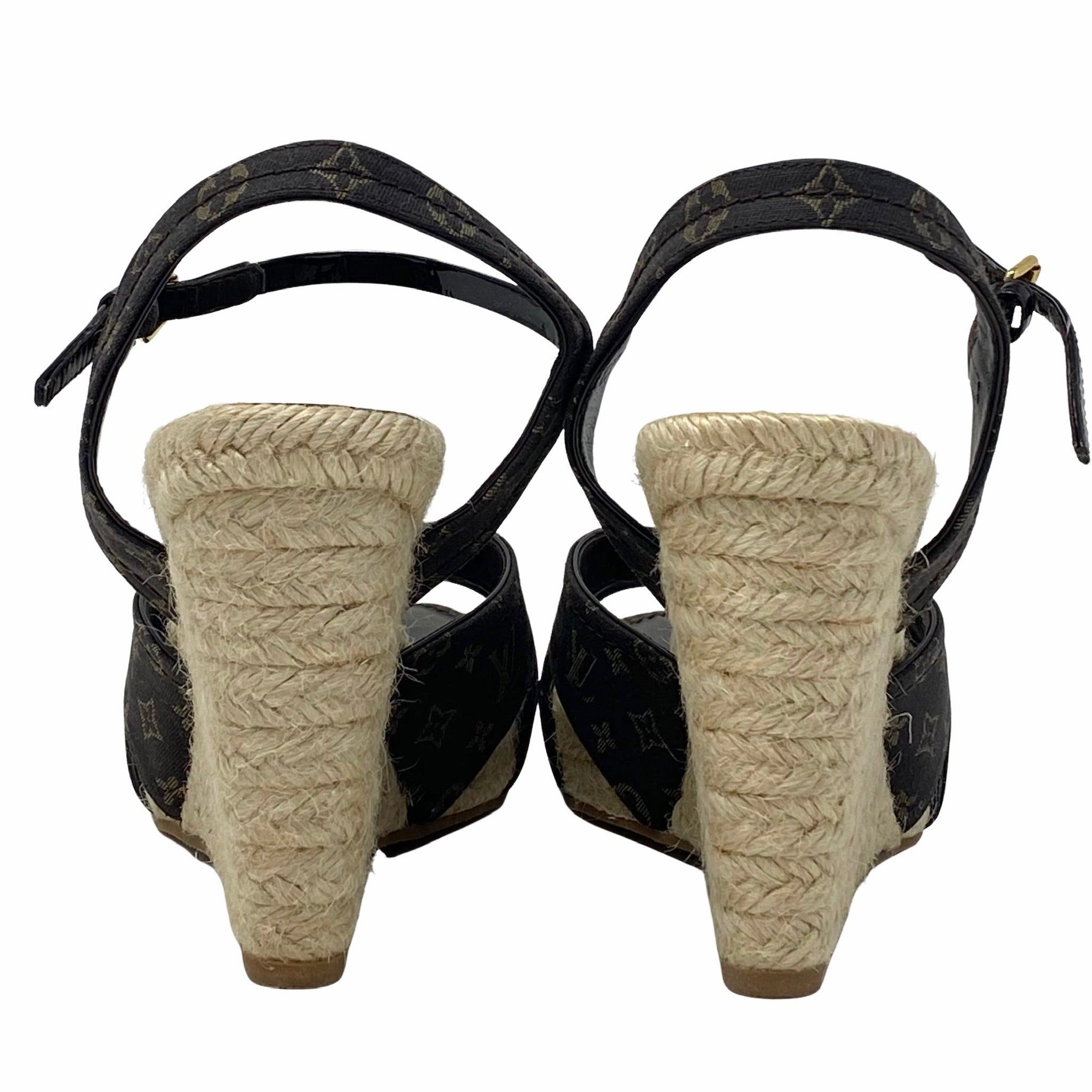 Louis Vuitton Monogram Idylle Majorca Espadrille Wedges 36.5 Kendrick Empire Signature Logo Slip-on Espadrille