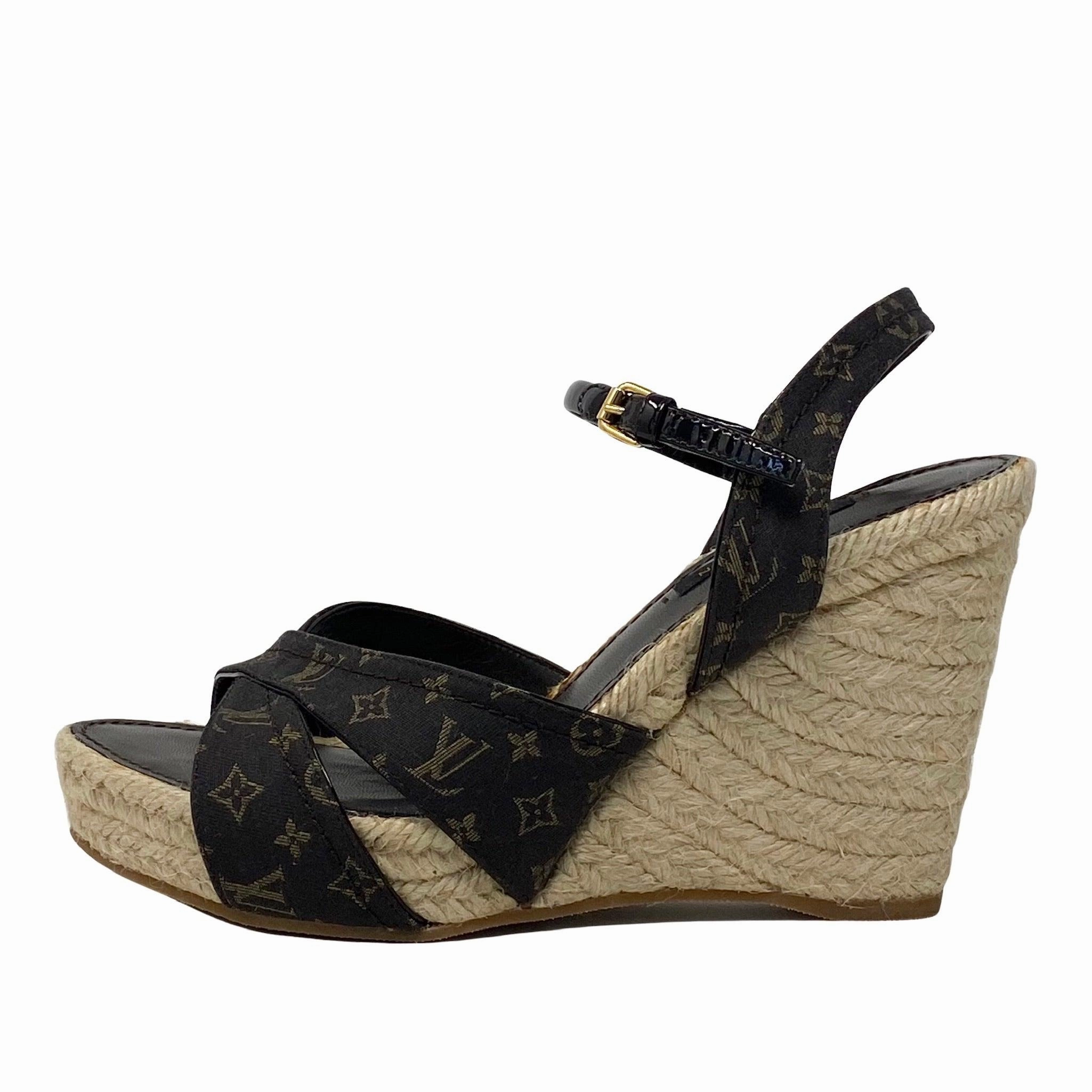Louis Vuitton Monogram Idylle Majorca Espadrille Wedges 36.5 Espadrilles Damen