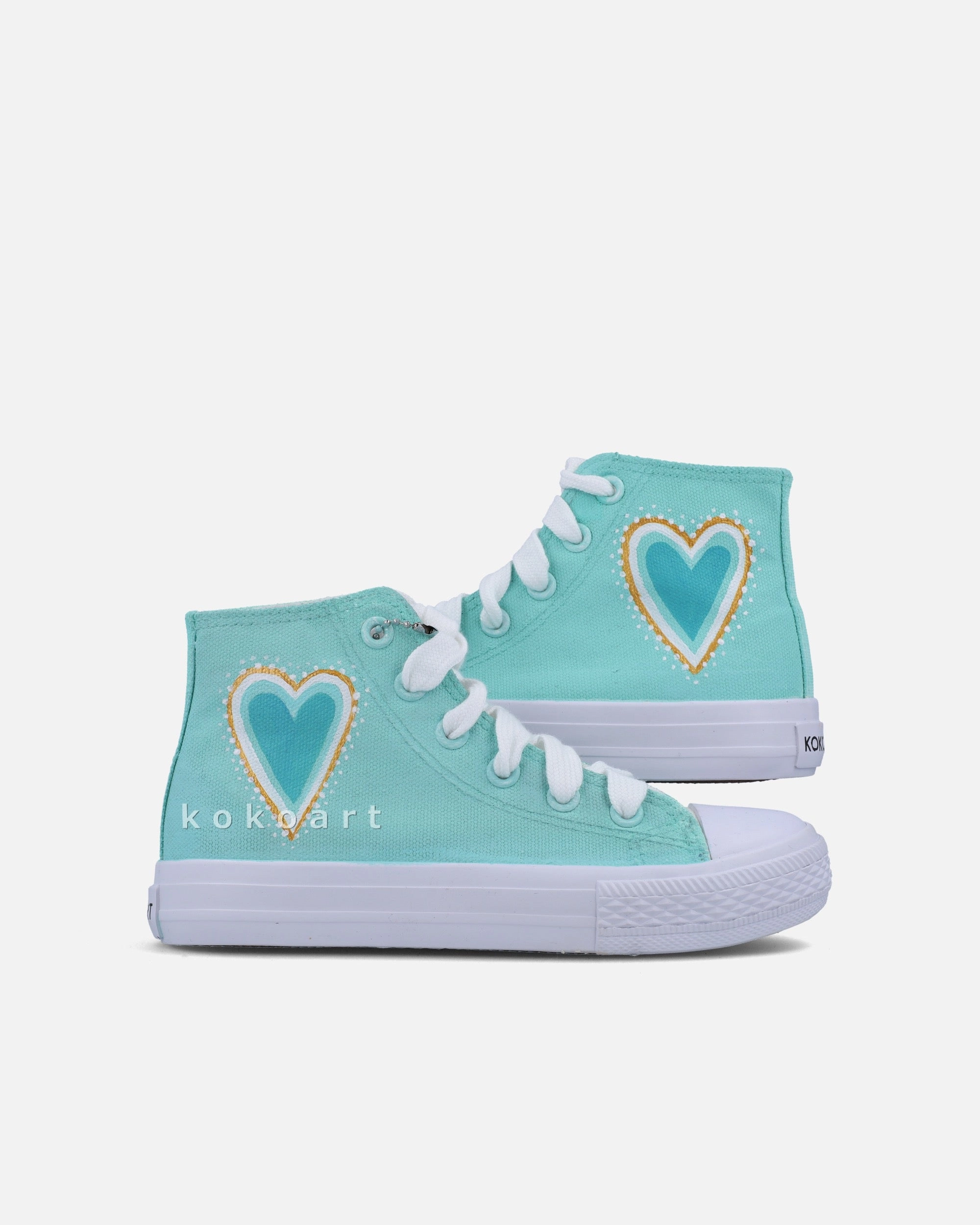 Love Mint Green Hand Painted Shoes