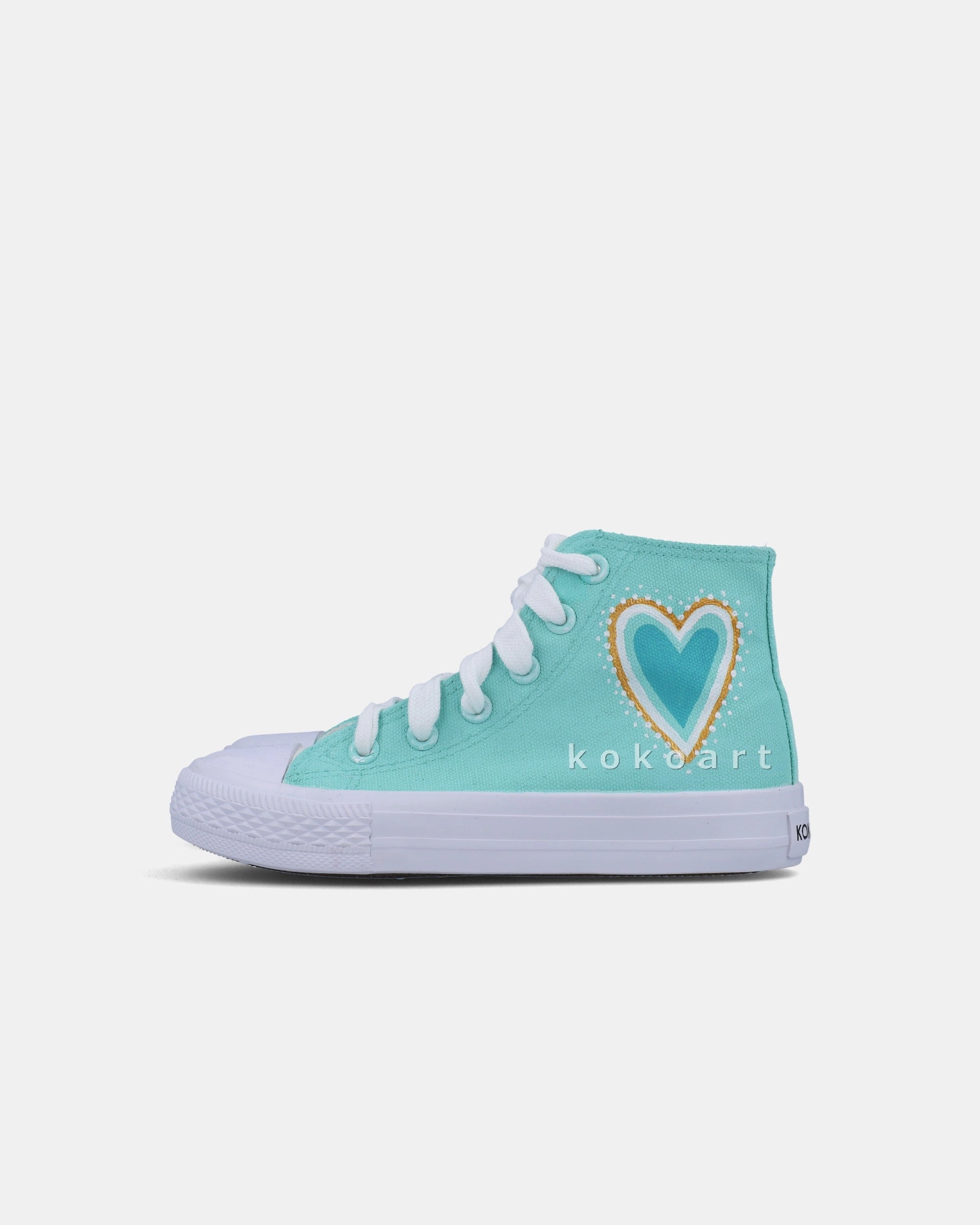 Love Mint Green Hand Painted Shoes