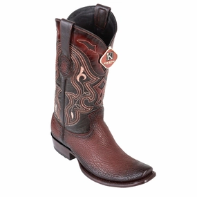 Boots N Britches Western Wear Men's King Exotic Sharkskin Boots Dubai Toe Handcrafted  Faded Brown (4790916)