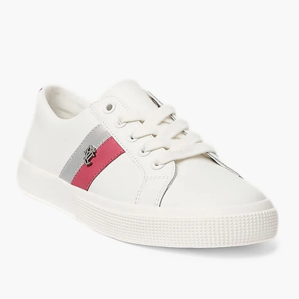 Ralph Lauren Janson II Leather Women - WHTPNK Best Dress Sneakers
