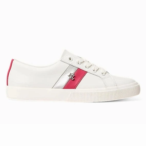 Iconic Sneakers Ralph Lauren Janson II Leather Women - WHTPNK
