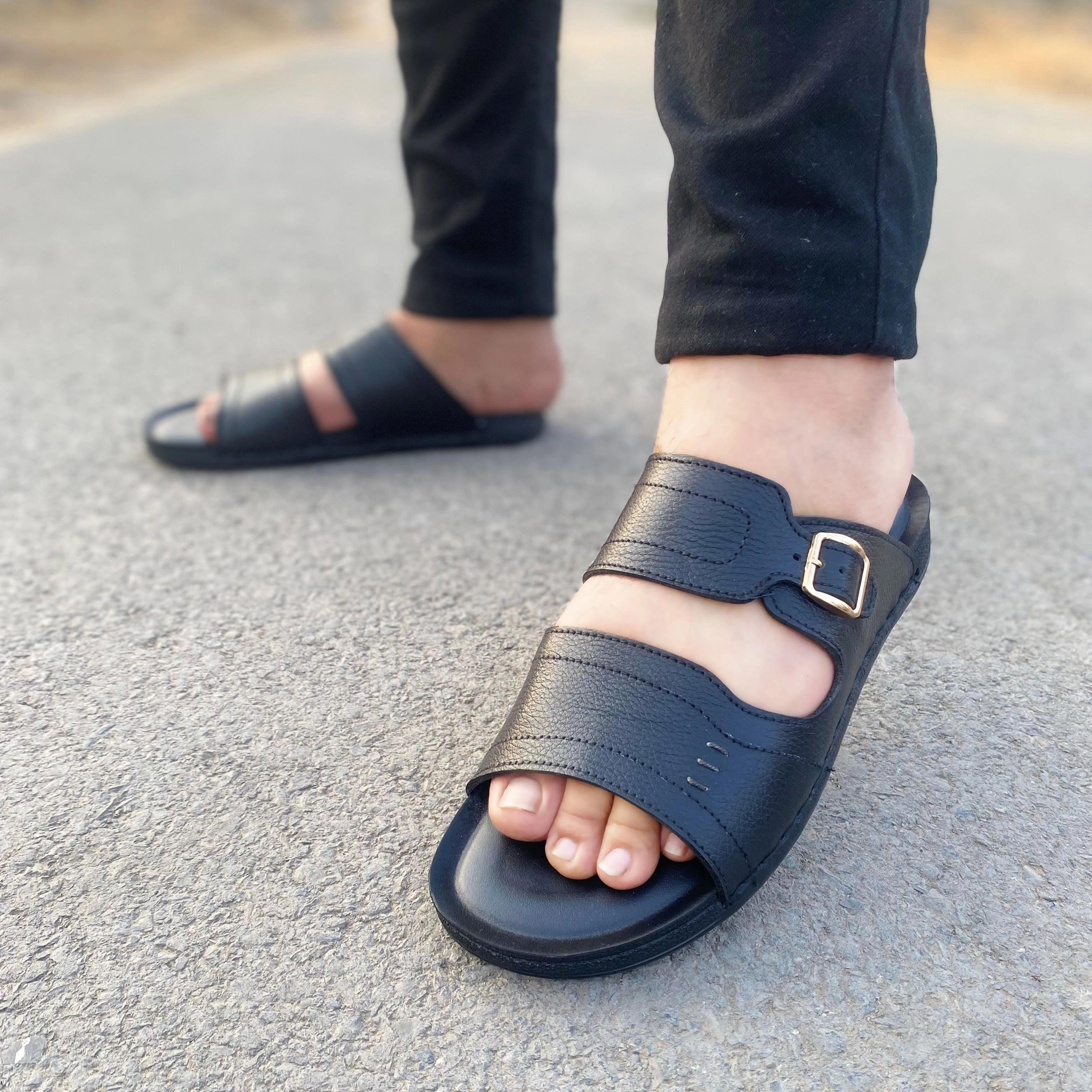 LS Pure Leather Handmade Cruisers Chappal LS-126 Redhead Slippers