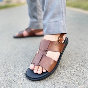 Pickle Slippers LS Pure Leather Handmade Glossy Sandal LS-154