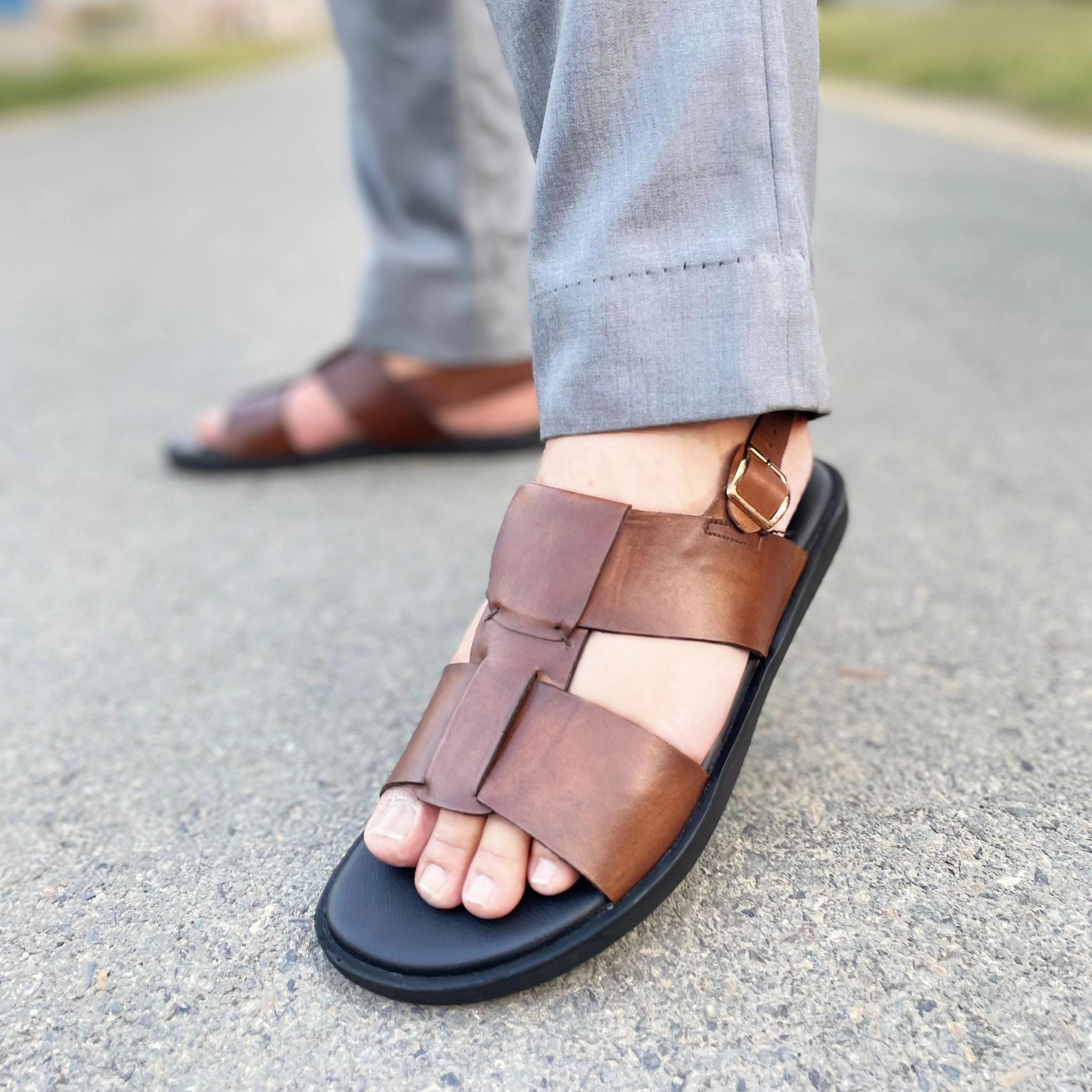 Faux Fur Slides LS Pure Leather Handmade Glossy Sandal LS-154