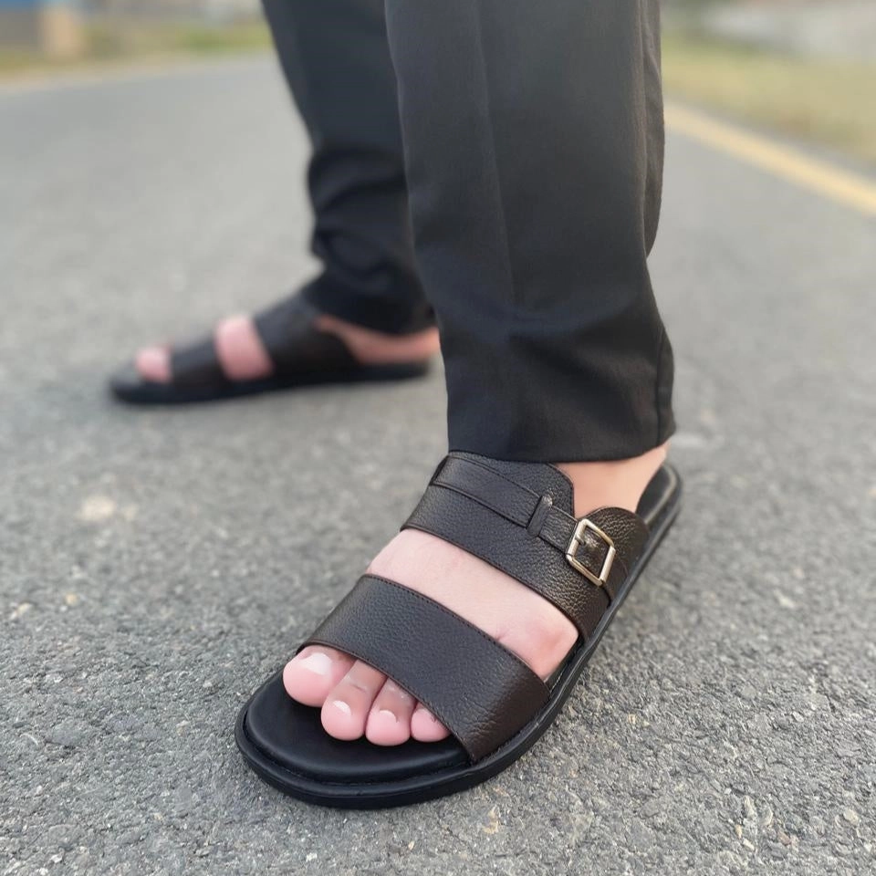 Slippers Silly LS Pure leather Handmade Soleva Chappal LS-158 BRN