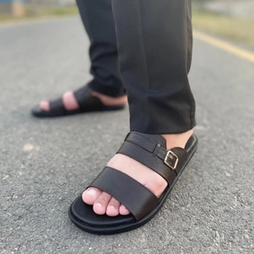 Philly Eagles Slippers LS Pure leather Handmade Soleva Chappal LS-158 BRN