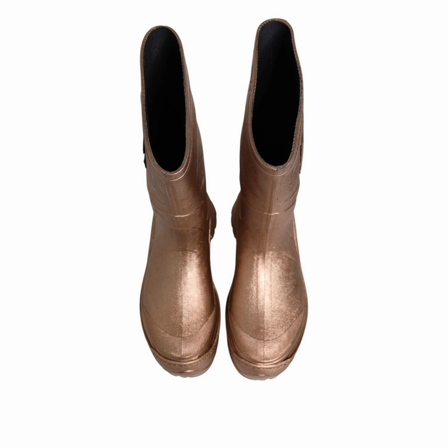 Dolce & Gabbana Metallic Gold Pull On Rain Boots Shoes Everest Boots