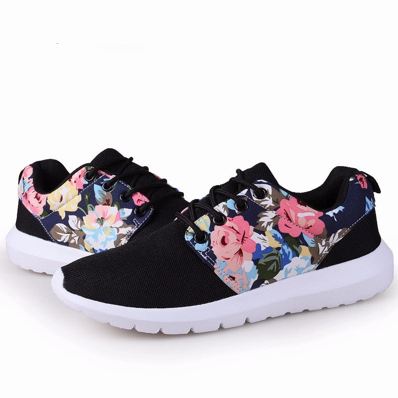 Fendi Casual Shoes Sneakers Women Trainers Breathable Print Flower 90 Casual Shoes Woman Summer Mesh Low Top Shoes