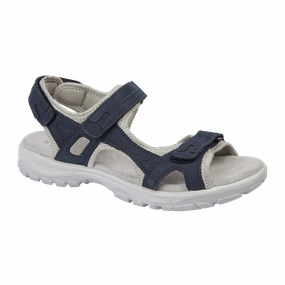 Mandy Nubuck Leather Walking Sandals - Navy Walking Shoes For Supination