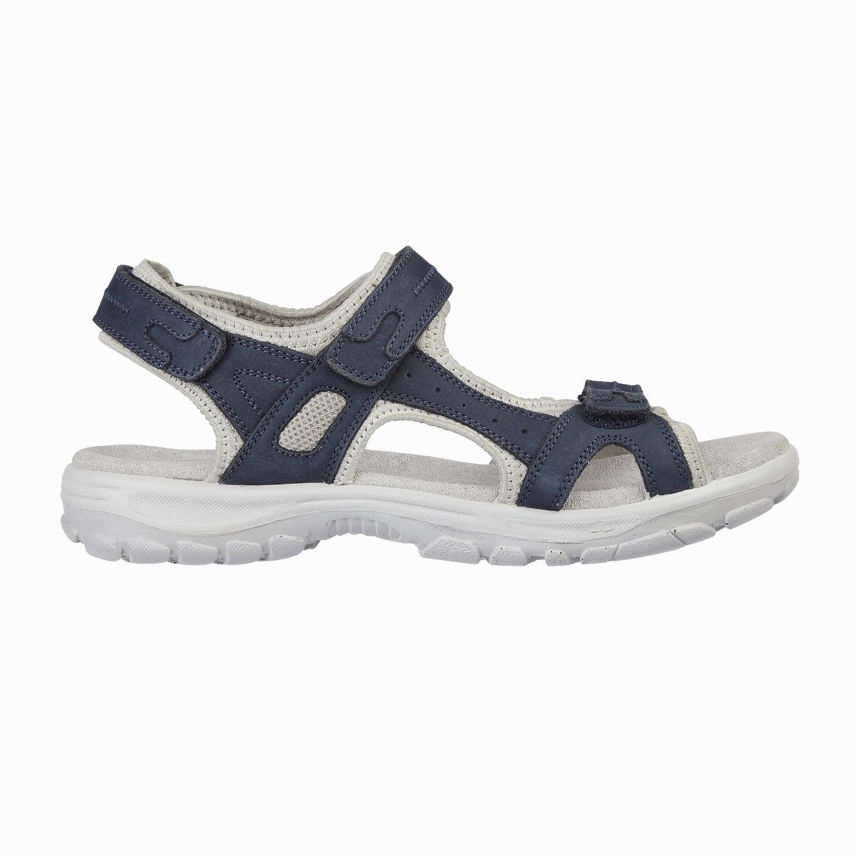 Walking Slip On Walking Mandy Nubuck Leather Walking Sandals - Navy