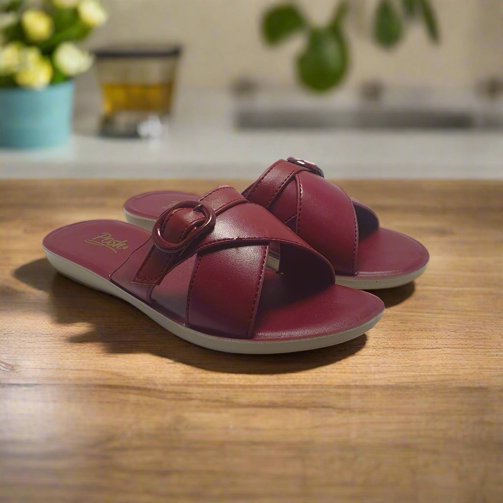 Best Running Shoes For Flat Feet And Bunions Maroon | Flat Slippers for women