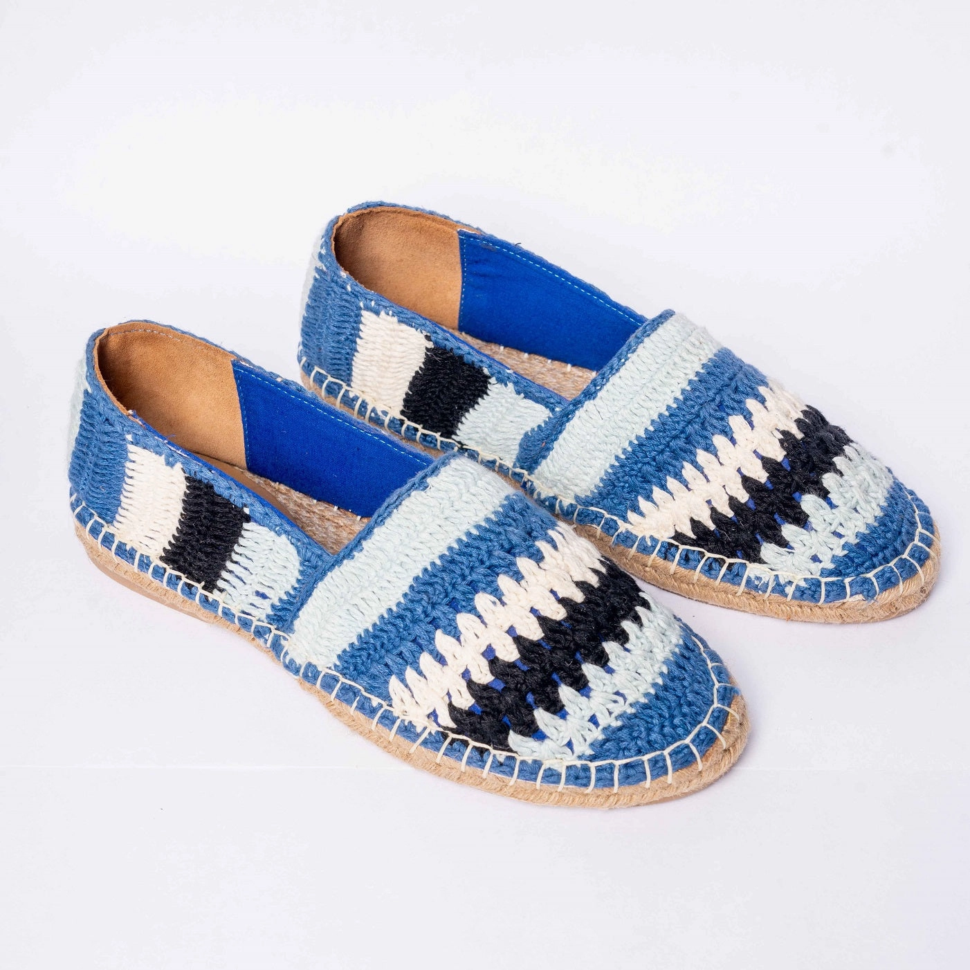 Marrakech Crochet  Espadrilles - Blue 1940s Espadrilles