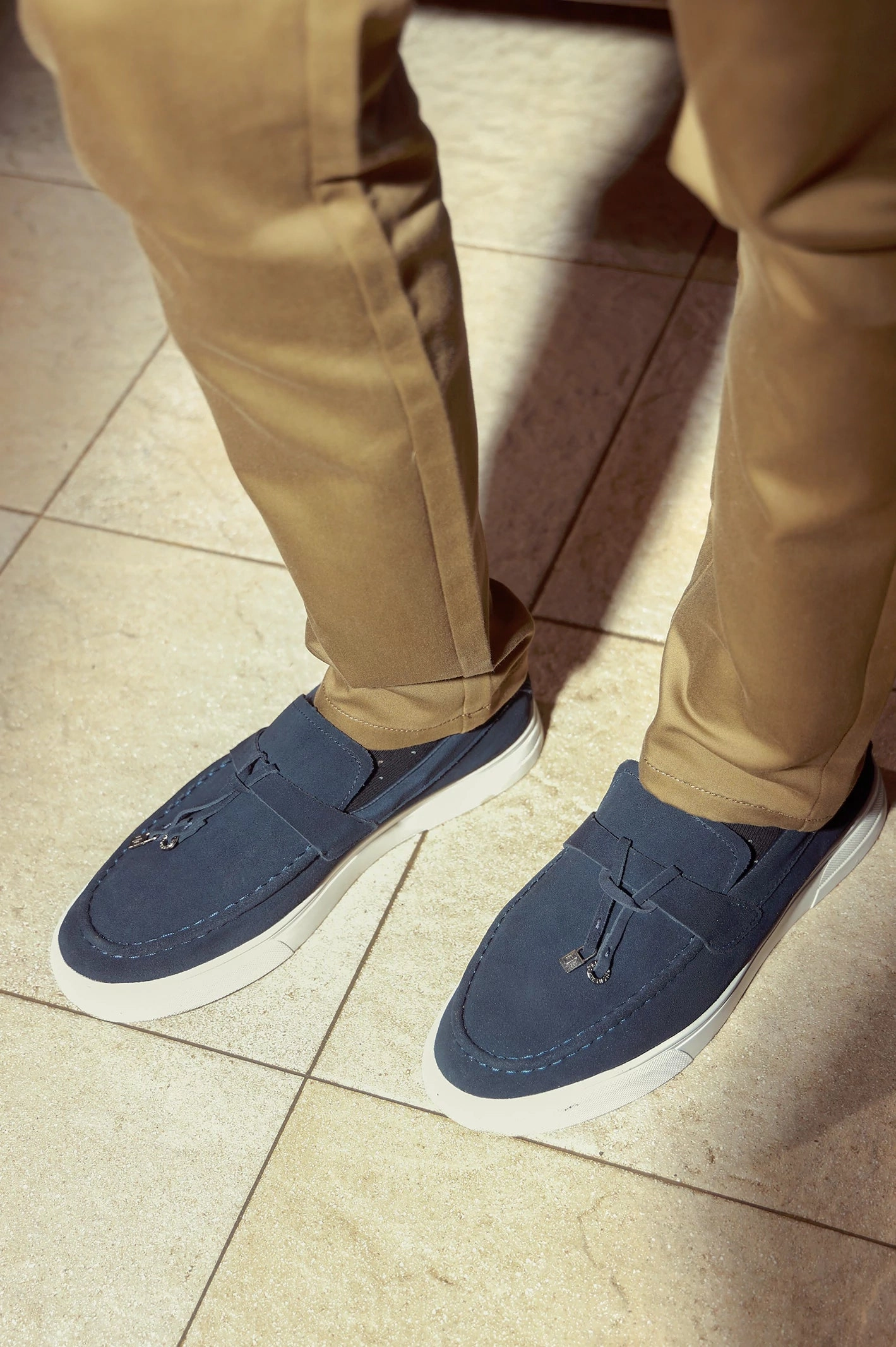 Suede Leather Tassel Loafers Wide Width Casual Tie Shoes