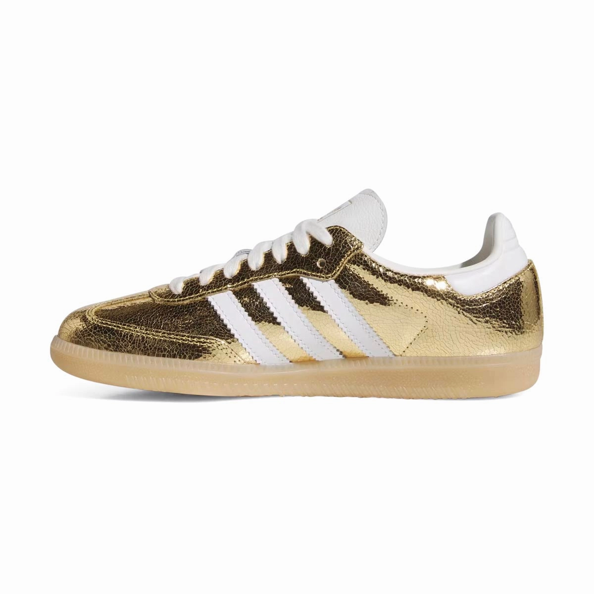 Adidas Samba OG 'Gold Metallic Cracked Leather' Women's Shoes Adidas Shoes No Laces