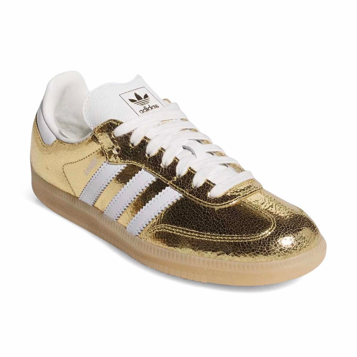 Adidas Samba OG 'Gold Metallic Cracked Leather' Women's Shoes Adidas Continental Shoes