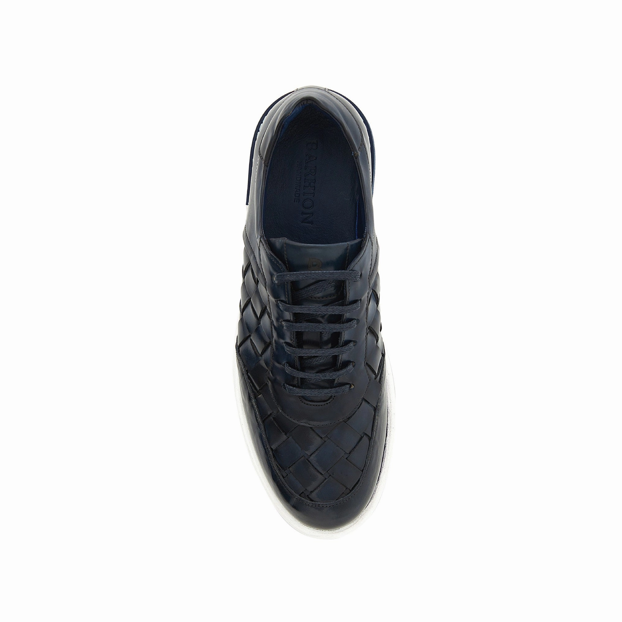 Men's Calf Leather Handcrafted Sneakers M8018 Casual Dress Shoes Jeans