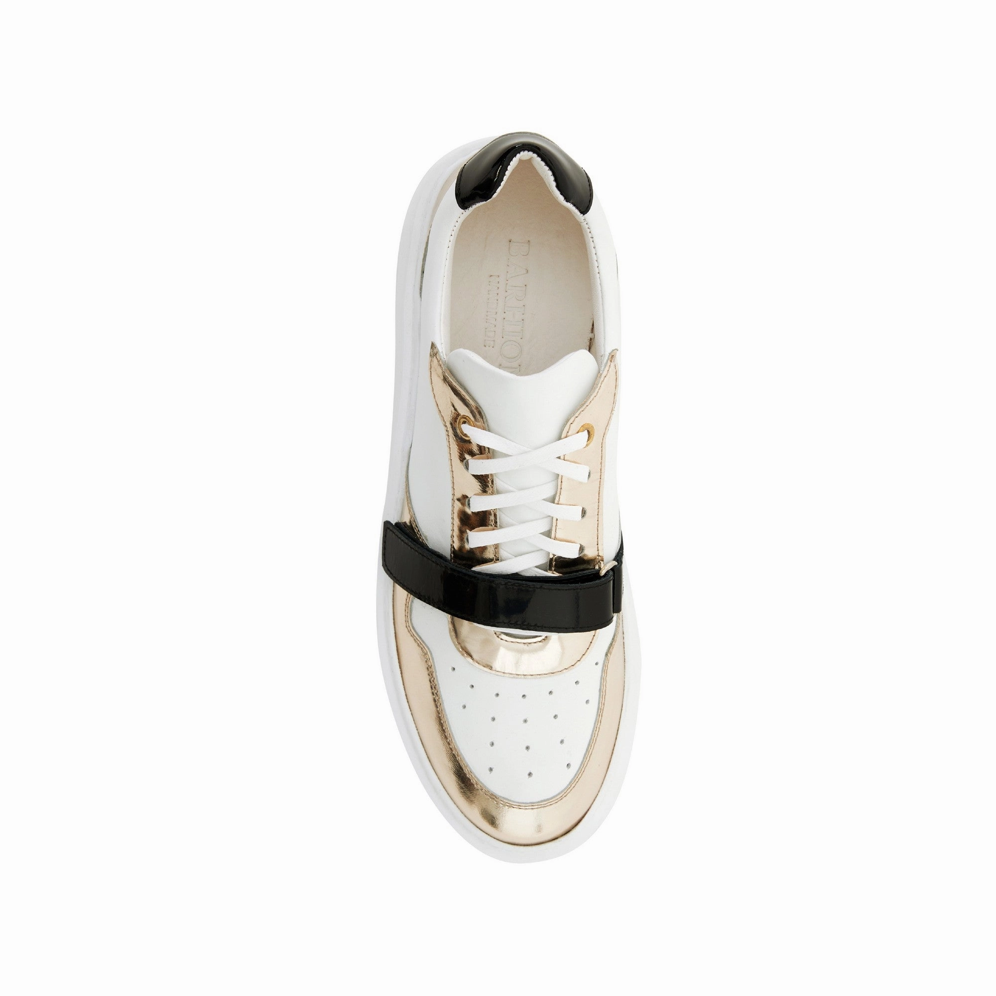 Two Part Flat Shoes Men's Calf Leather Handmade Sneakers M8005