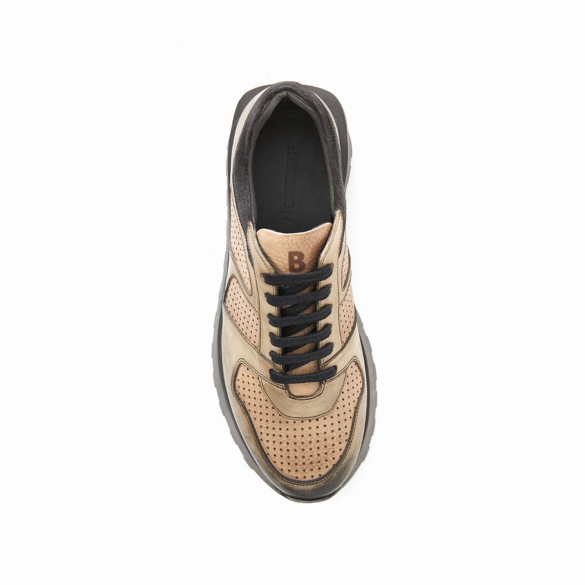 Men's Calf Leather Handmade Sneakers M8013 Business Casual Shoes Summer