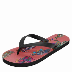 Flip Flops With Bows Men's Grass Dancers Terra Cotta Flip Flops