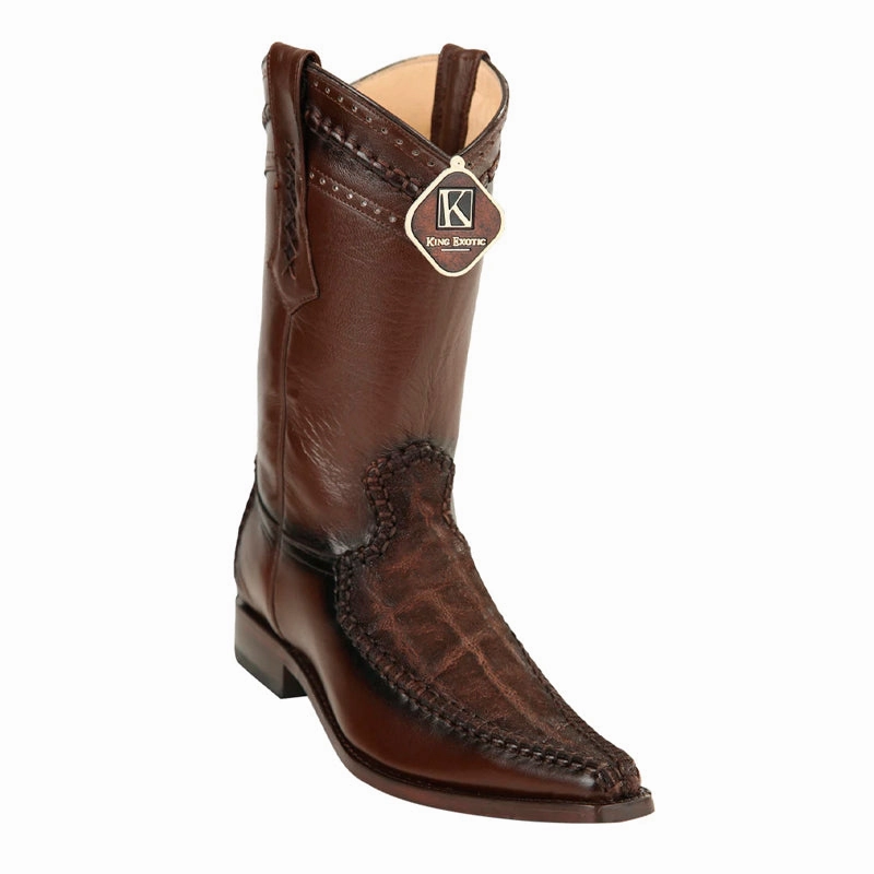 Men's King Exotic Genuine Elephant Boots European Toe Handcrafted Brown  (477bd7007) Clark Boots