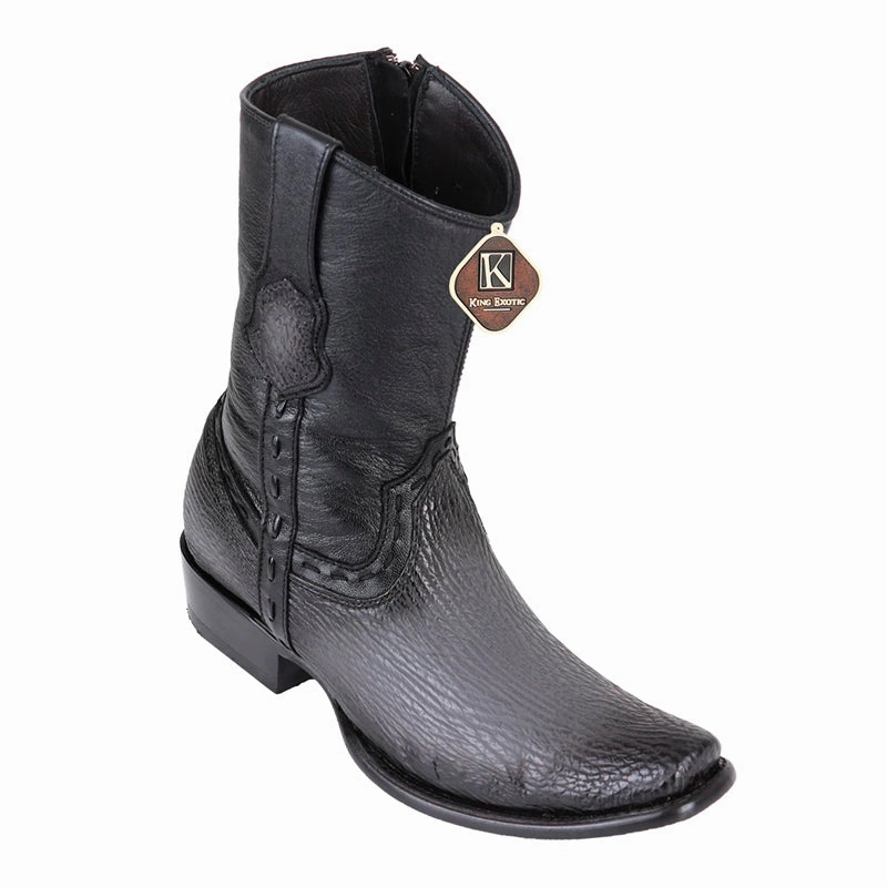 Marine Corps Boots Men's King Exotic Sharkskin Boots Dubai Toe Handcrafted Faded Gray (479B0938)