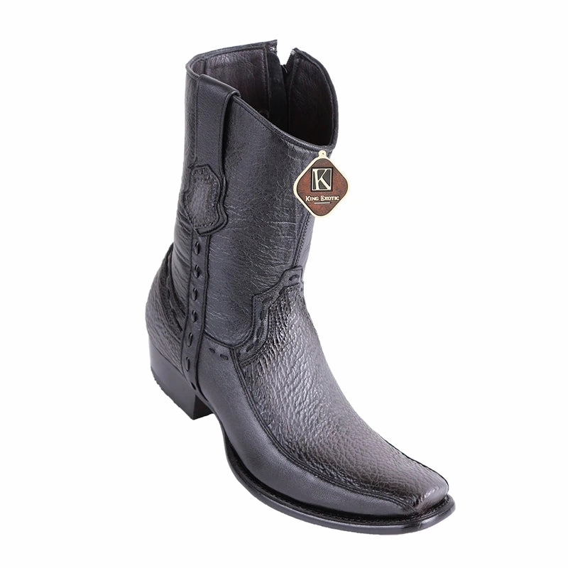Steroid Boots Men's King Exotic Sharkskin Boots With Deer Dubai Toe Handcrafted Faded Gray (479BF0938)