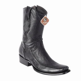 Work Boots With Composite Safety Toe Men's King Exotic Sharkskin Boots With Inside Zipper Dubai Toe Handcrafted Black (479BF0905)