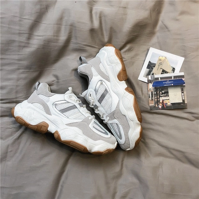 Men's vulcanized shoes Men Sneakers Brand Designer Platform Chunky Sneakers Men Trainers Lace Up Color matching Simond Edge Climbing