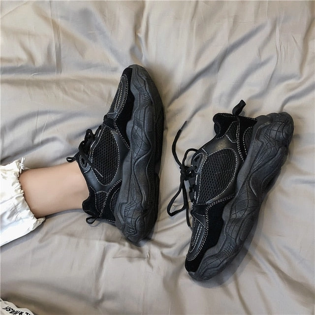 Wildfire Leather Hiking Shoes Men's vulcanized shoes Men Sneakers Brand Designer Platform Chunky Sneakers Men Trainers Lace Up Color matching