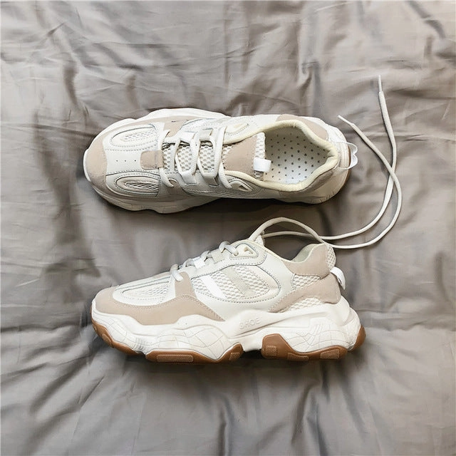 Hiking Shoes Trendy Men's vulcanized shoes Men Sneakers Brand Designer Platform Chunky Sneakers Men Trainers Lace Up Color matching