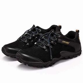 Decathlon Hiking Shoes Men Sprot Running Shoes Leather Round Toe Lace Up Hiking Shoes Anti Slip