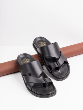 Jacquemus Sandals Mens Black Solid Round Toe Casual Sandals