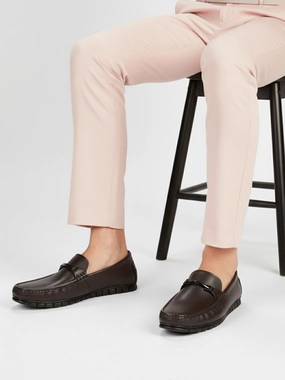 Mens Coffee Brown Solid Round Toe Casual Shoes Gel-nyc 2055 Casual Shoes