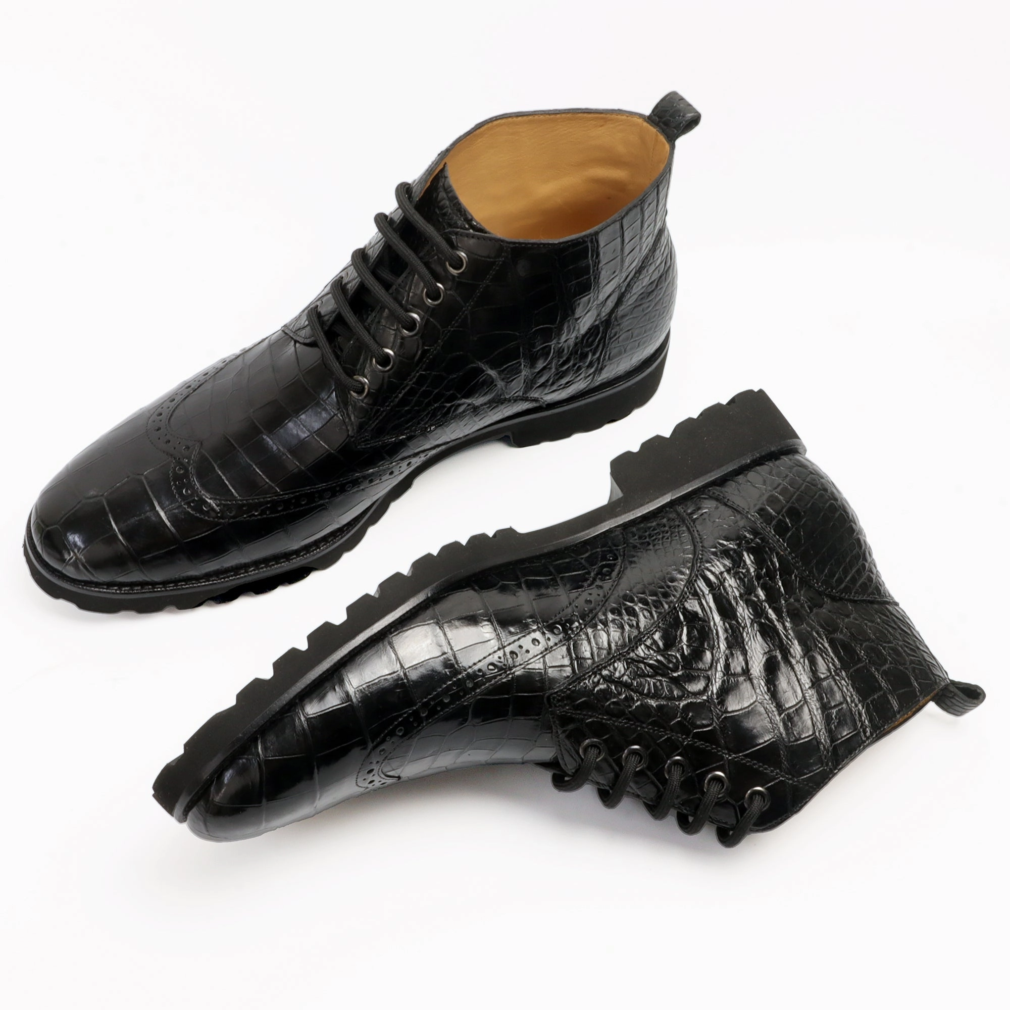 Ankle Boots Cowboy Boots Mens Handcrafted Alligator Leather Chelsea Boots Black, Dark Brown