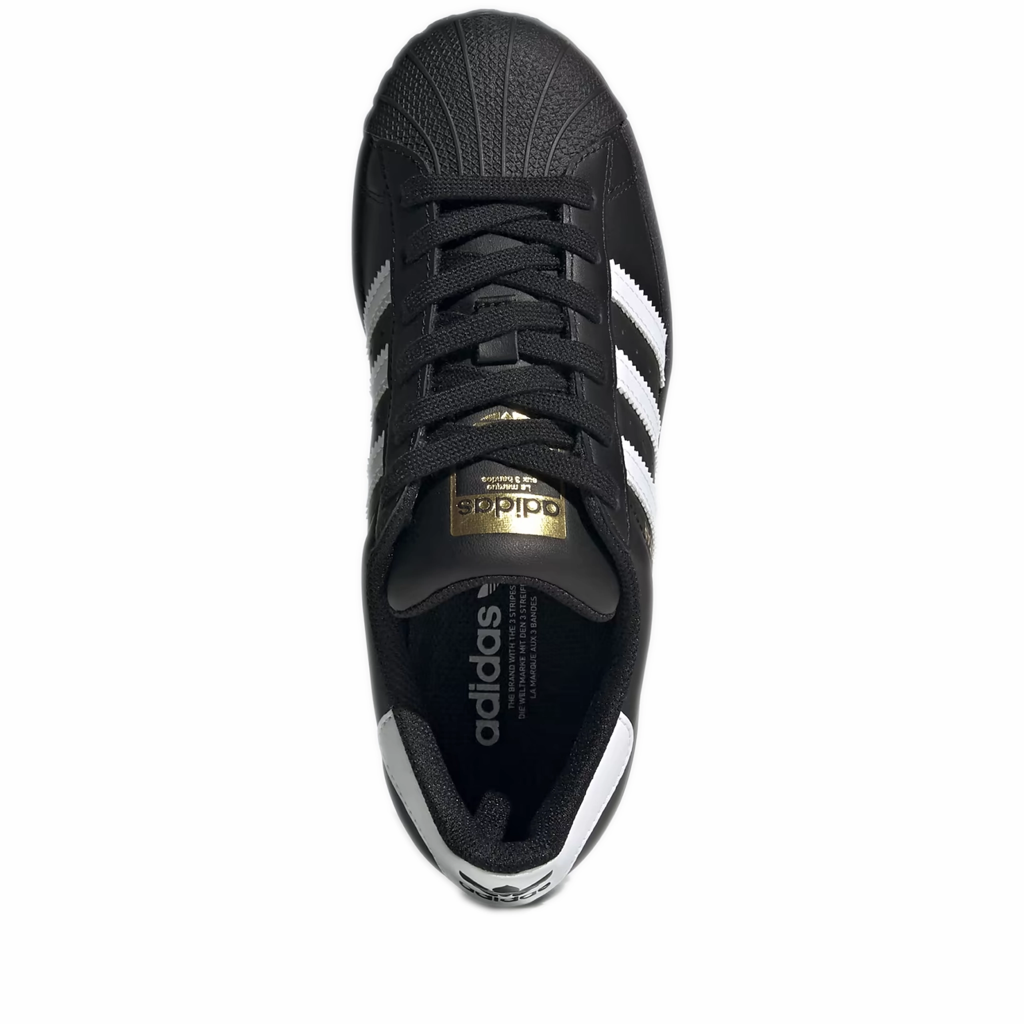 For Long Distance Walking Good Walking Grade School Adidas Superstar J Shoes - Black/White/Black