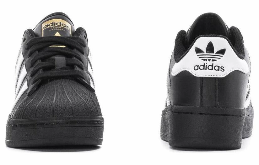 Walking Arch Support Shoes Grade School Adidas Superstar J Shoes - Black/White/Black