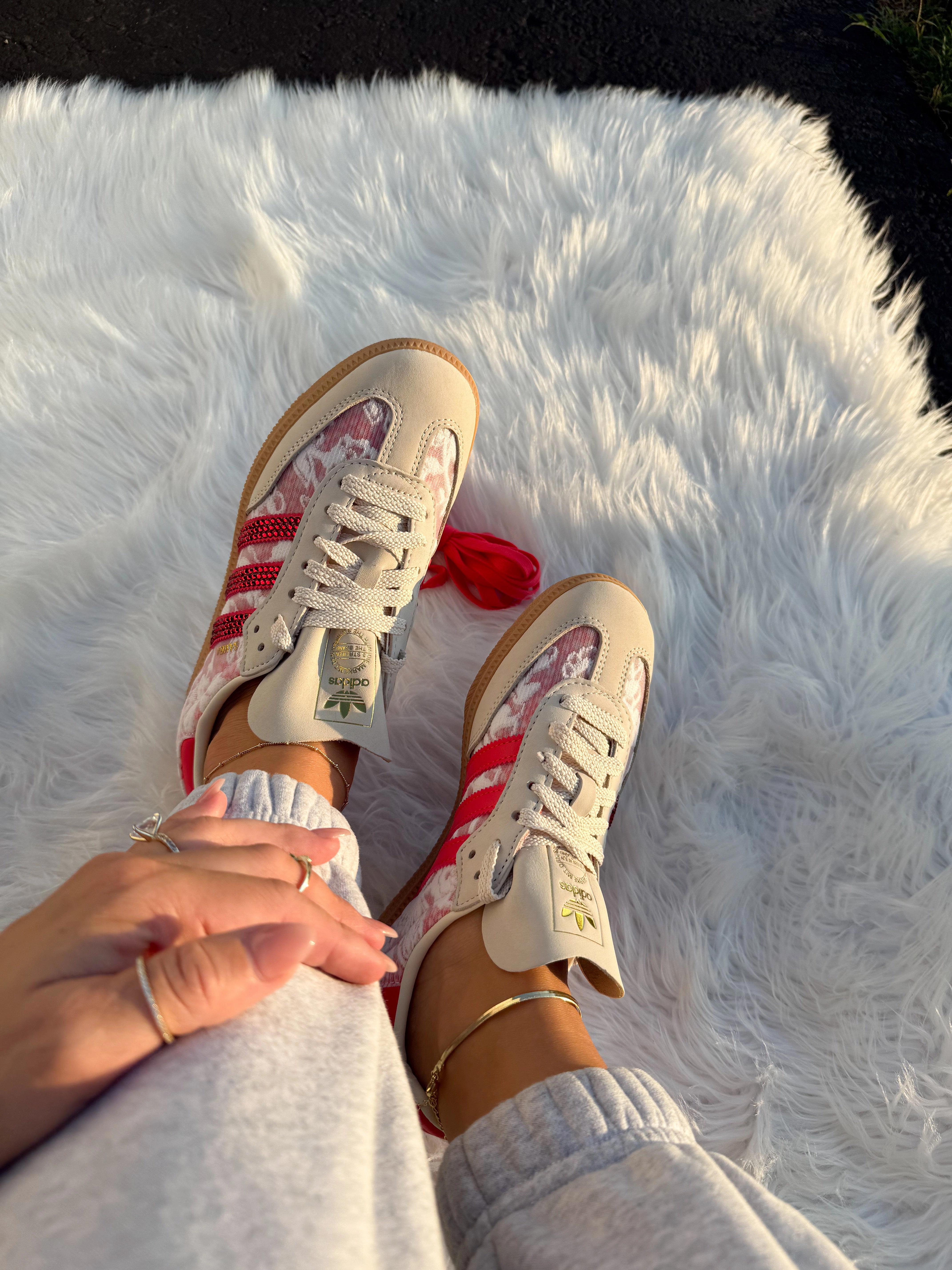 SIZE 7 Lace Red Swarovski Adidas Original Samba OG Taekwondo Adidas Shoes