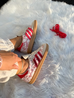 SIZE 7 Lace Red Swarovski Adidas Original Samba OG Adidas Running Shoes Price 100 Eur