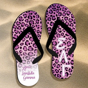 Sigma Lambda Gamma Cheetah Print Flip Flops - SBL100 - SUB Havasu Flip Flops